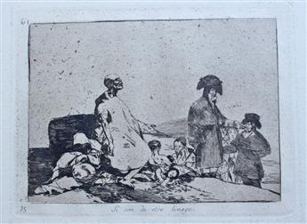 FRANCISCO JOSÉ DE GOYA Group of 7 etchings with aquatint from Los Desastres de la Guerra.